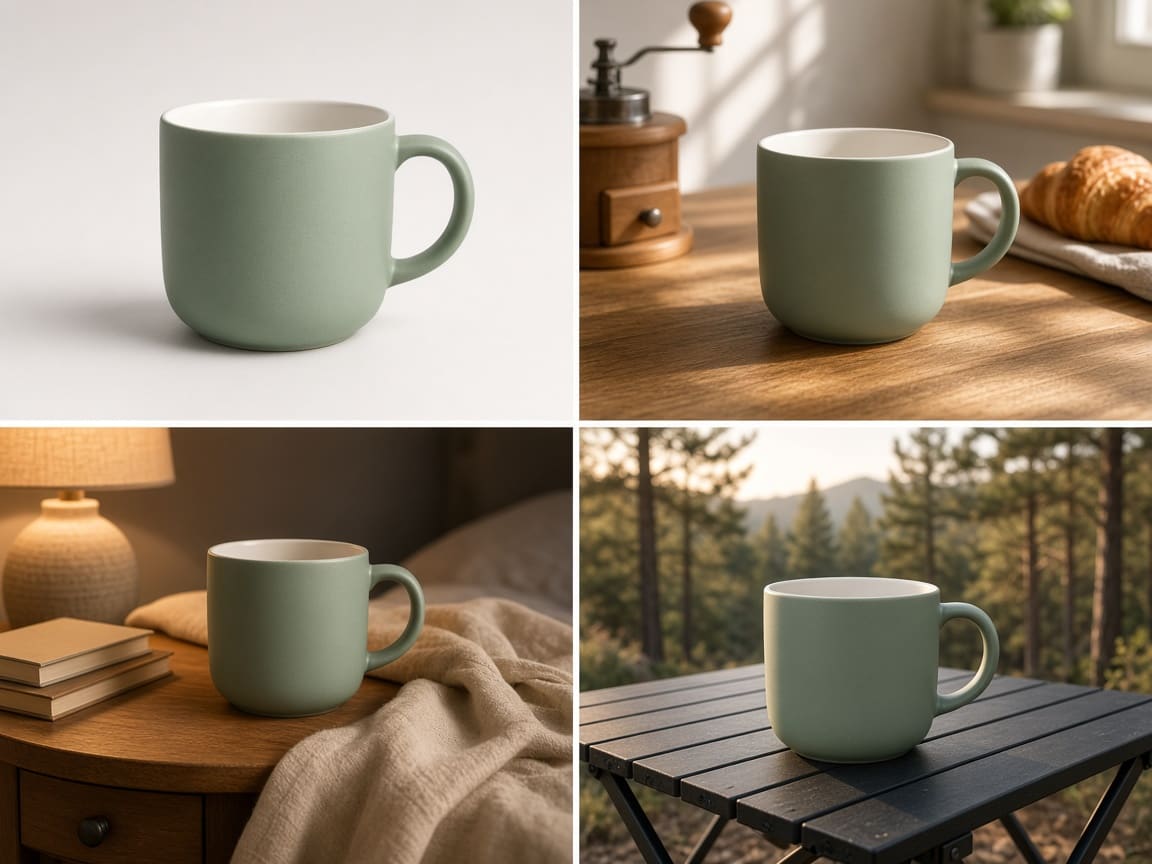 The same product placed in four lifestyle scenes with GPT Image 2.5