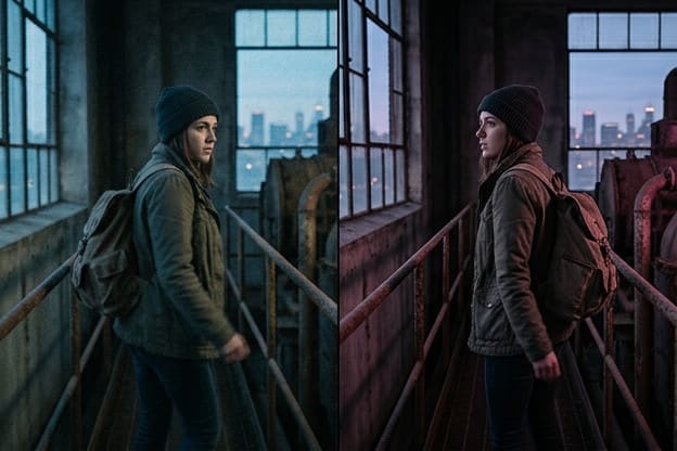 Side-by-side frames from Grok Imagine Video 1.0 and 1.5